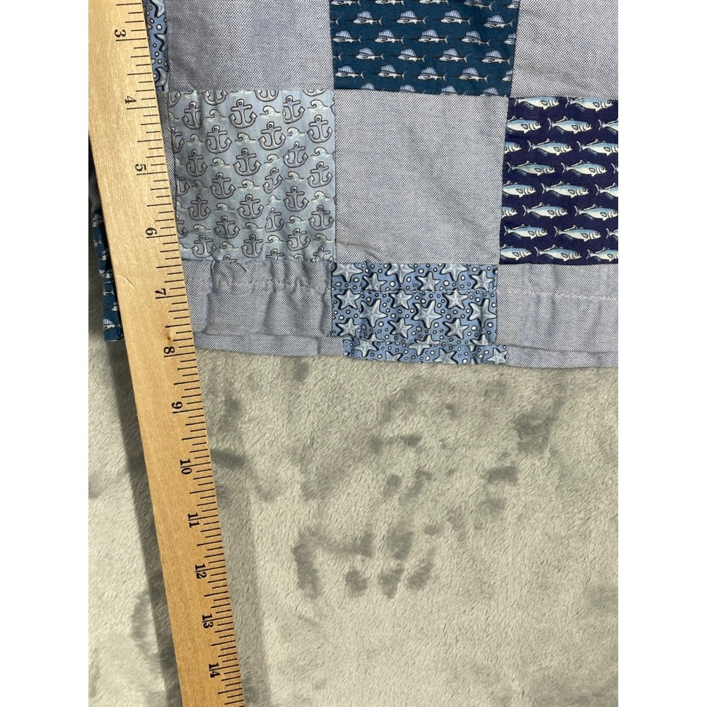 Vineyard Vines Mens 38 Nautical Patchwork Shorts Blue White Anchor Fish Starfish - Picture 9 of 11